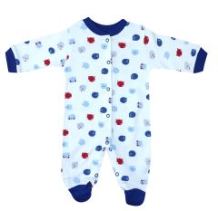 AyBaby AY091 Ayıcık Desenli Bebek Tulumu 0-3 Ay - Mavi