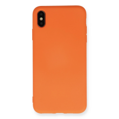 İphone X Kılıf Nano İçi Kadife Silikon - Turuncu