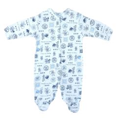 AyBaby AY086 Ayı Tavşan Desenli Bebek Tulumu 0-3 Ay - Beyaz
