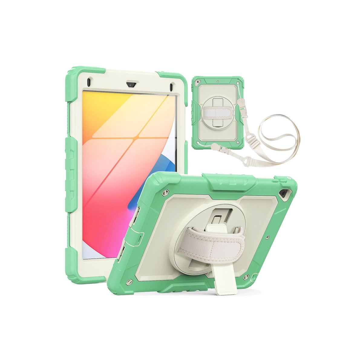 İpad 5 Air 9.7 Kılıf Strap New Tablet Kapak - Yeşil