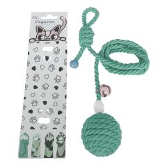 Kapıya Asılabilen Kedi Oyun Aktivite Topu İpli 5x80 cm Turkuaz