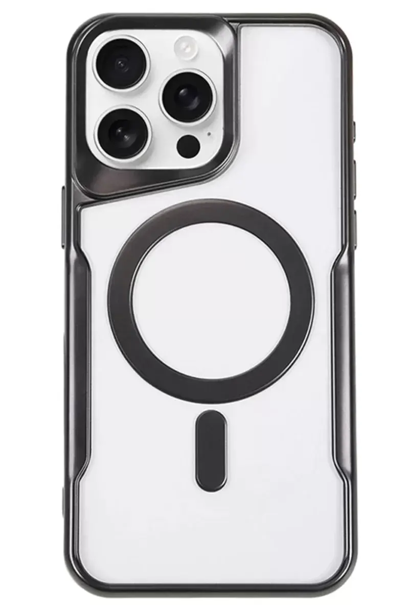 Newface İphone 14 Pro Kılıf Boyi Magsafe Silikon Kapak - Siyah