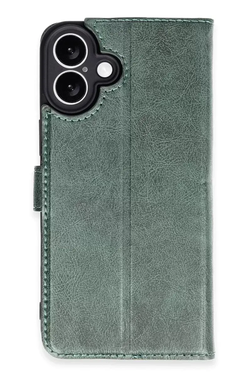Newface İphone 16 Kılıf Trend S Plus Kapaklı Kılıf - Yeşil