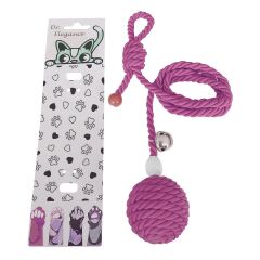 Kapıya Asılabilen Kedi Oyun Aktivite Topu İpli 5x80 cm Pembe