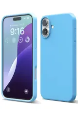 Newface İphone 16 Plus Kılıf Nano İçi Kadife Silikon - Mavi