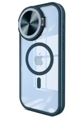 Newface İphone 14 Pro Max Kılıf Teleskop Lens Magsafe Silikon Kapak - Lacivert