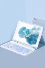 Newface Apple İpad Pro 11 (2022) Kılıf Kc01 Smart Klavyeli Tablet Kılıfı - Mavi