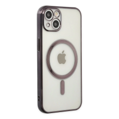 İphone 14 Plus Kılıf Magneticsafe Lazer Silikon - Siyah