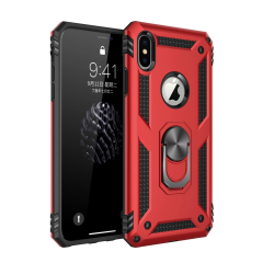 İphone Xs Max Kılıf Sofya Yüzüklü Silikon Kapak - Kırmızı