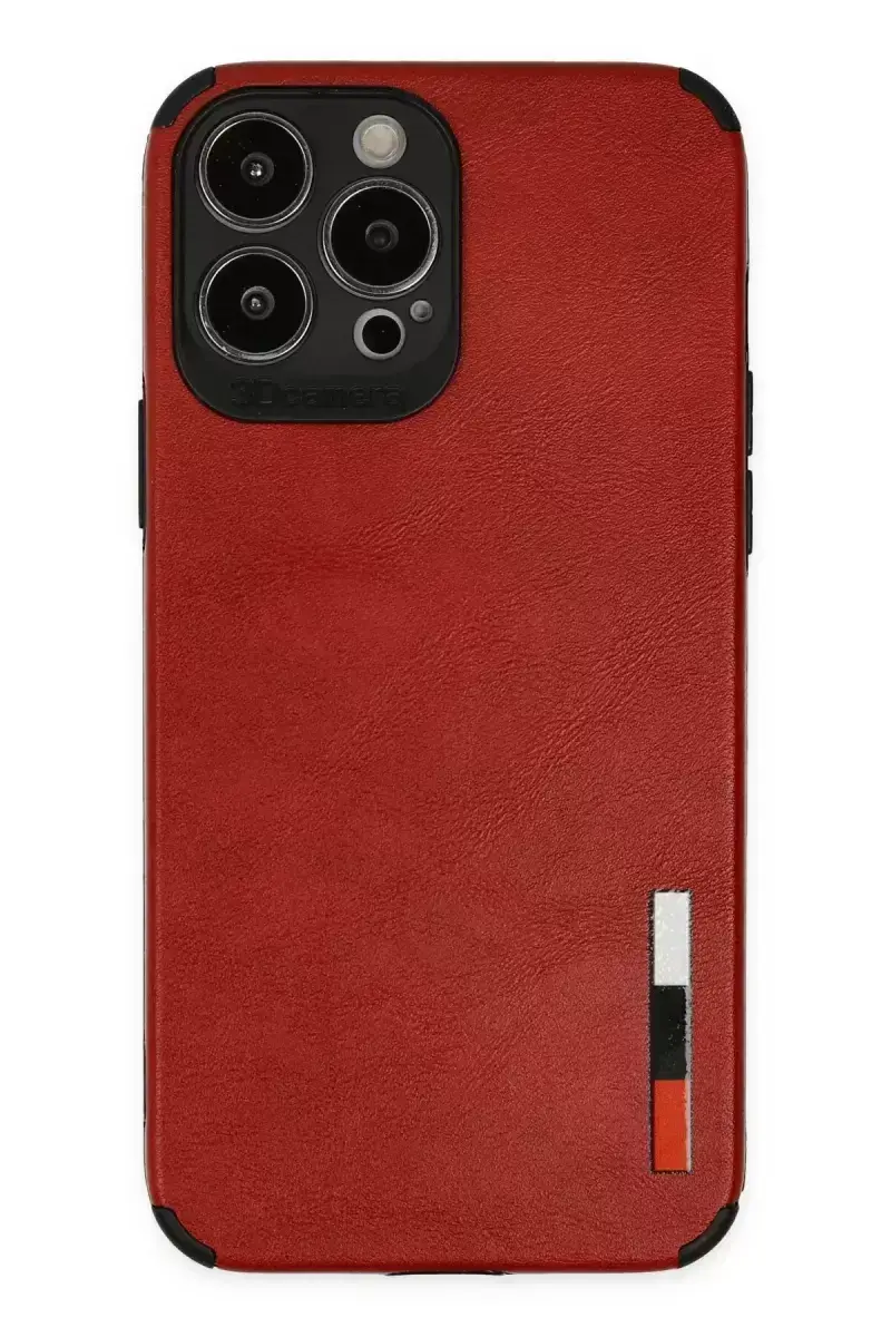 Newface İphone 13 Pro Kılıf Loop Deri Silikon - Kırmızı