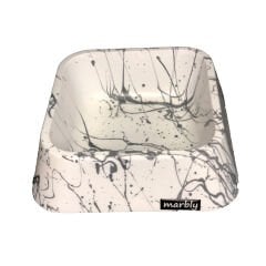 Marbly Zebra Mermerit Köpek Mama Su Kabı 500 ml