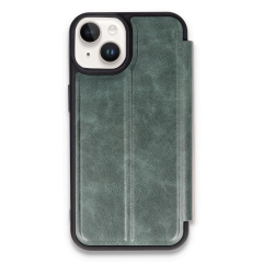 İphone 14 Kılıf Flip Cover - Koyu Yeşil