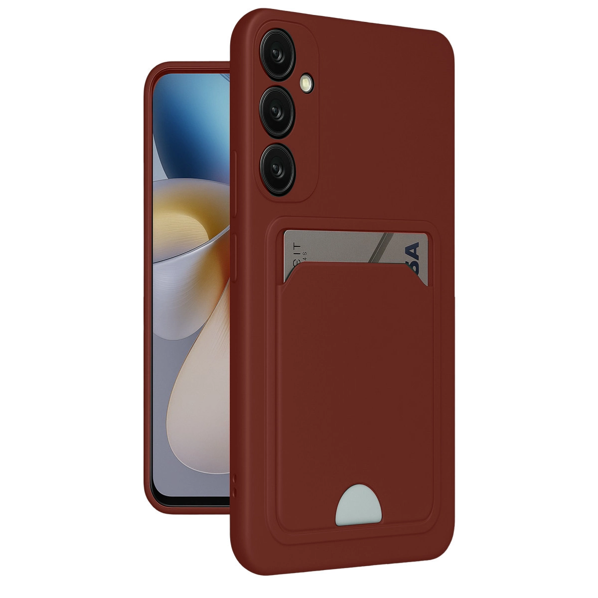 Samsung Galaxy A26 Kılıf Kelvin Kartvizitli Silikon - Bordo