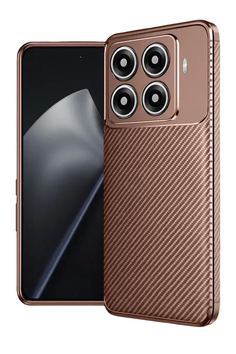 Newface Xiaomi Mi 15t Pro Auto Focus Karbon Kapak - Kahverengi