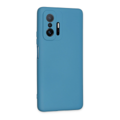 Xiaomi Mi 11t Pro Kılıf Nano İçi Kadife Silikon - Mavi