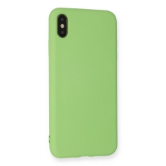 İphone Xs Max Kılıf Nano İçi Kadife Silikon - Açık Yeşil