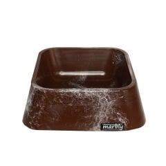 Marbly Kahve Dalgalı Mermerit Köpek Mama Su Kabı 500 ml