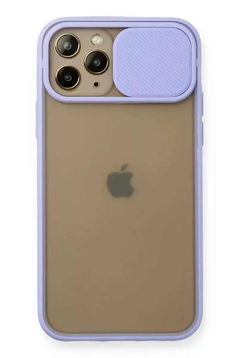 Newface İphone 11 Pro Kılıf Palm Buzlu Kamera Sürgülü Silikon - Lila