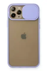 Newface İphone 11 Pro Kılıf Palm Buzlu Kamera Sürgülü Silikon - Lila