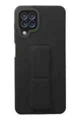 Newface Samsung Galaxy A22 Kılıf Mega Standlı Silikon - Siyah