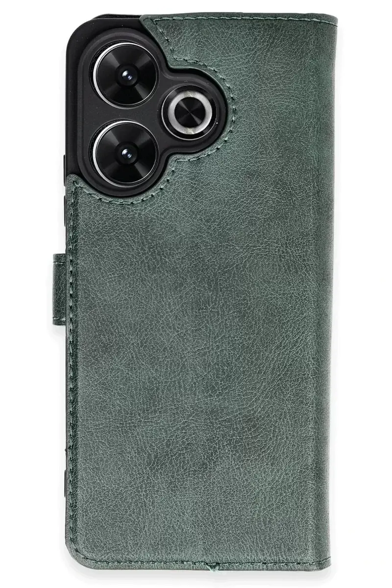 Newface Xiaomi Redmi 13 4g Kılıf Trend S Plus Kapaklı Kılıf - Yeşil