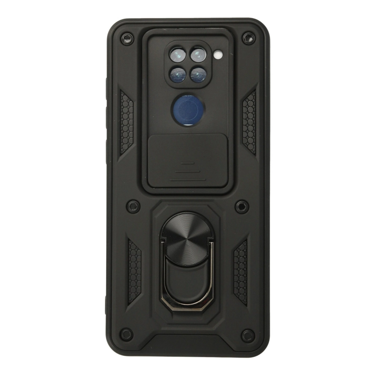 Xiaomi Redmi Note 9 Kılıf Pars Lens Yüzüklü Silikon - Siyah