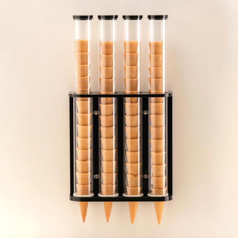 Dondurma Külah Standı, 4'lü, Polikarbonat, Akrilik Standlı, 10x32x57 cm