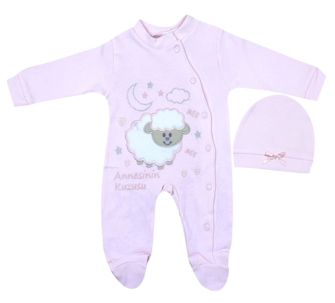 AyBaby AY078 Annesinin Kuzusu 2Li Bebek Tulumu 0-3 Ay - Pembe