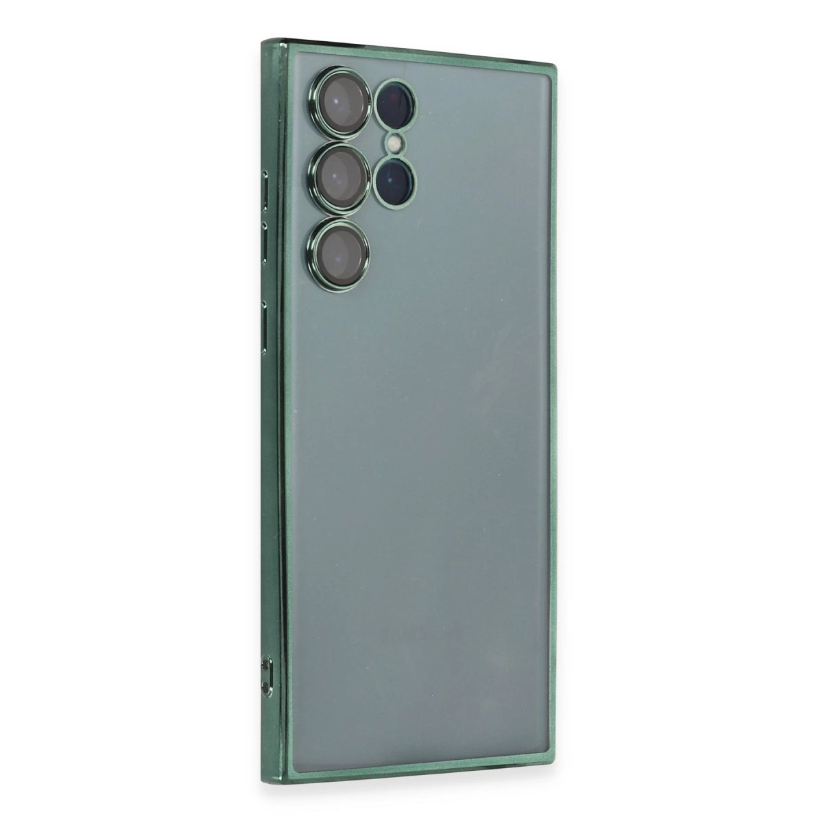 Samsung Galaxy S22 Ultra Kılıf Razer Lensli Silikon - Yeşil