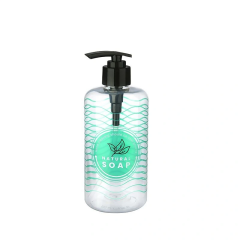 Şeffaf Sıvı Sabunluk Yuvarlak Plastik Pompalı 500 Ml
