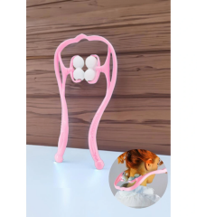 Boyun Bacak Ayak Bel Masaj Aleti Çok Fonksiyonlu Manuel 4 Tekerlekli - Pembe