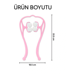 Boyun Bacak Ayak Bel Masaj Aleti Çok Fonksiyonlu Manuel 4 Tekerlekli - Pembe