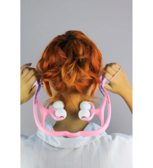 Boyun Bacak Ayak Bel Masaj Aleti Çok Fonksiyonlu Manuel 4 Tekerlekli - Pembe