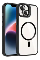 Joko Apple İphone 15 Plus Remim Lensli Magsafe Standlı Kapak - Siyah