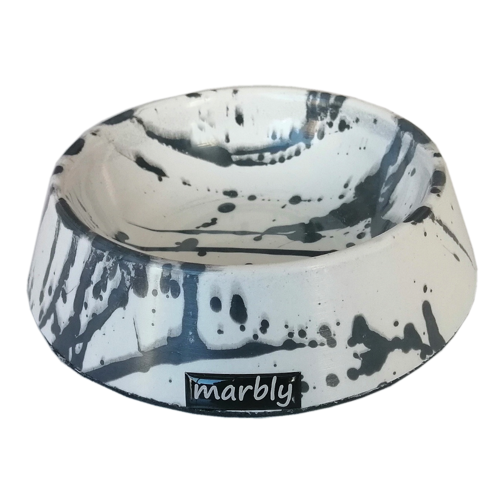 Marbly Zebra Mermerit Kedi Köpek Mama Su Kabı 235 ml