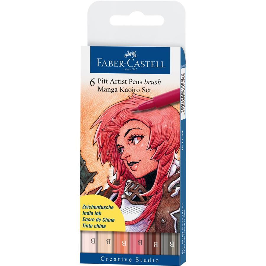 Pitt Artist Pens Brush Manga Kaoiro 6 Renk Set