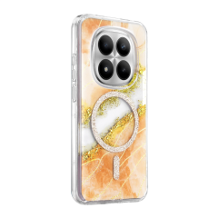 Onegif Xiaomi Redmi Note 15 Pro Plus 5g Lotus Simli Magsafe Kapak - Turuncu