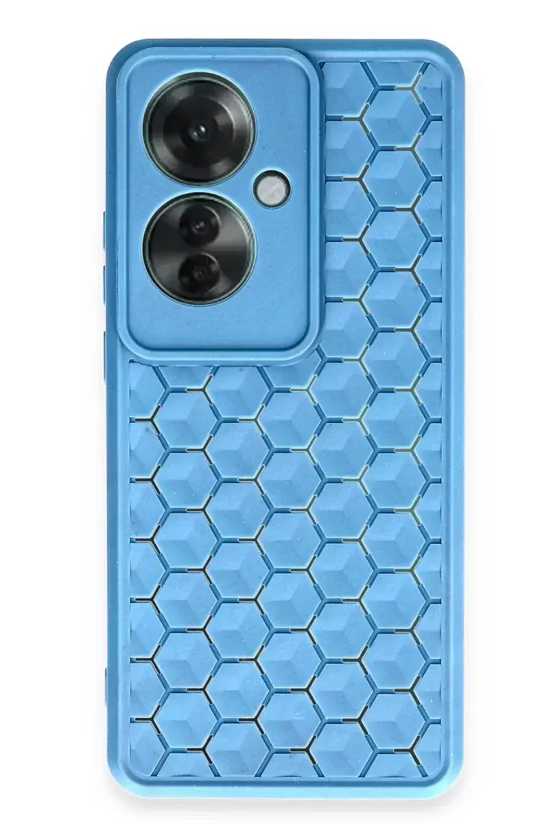 Newface Oppo Reno 11f Kılıf Petek Silikon Kapak - Mavi