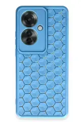 Newface Oppo Reno 11f Kılıf Petek Silikon Kapak - Mavi