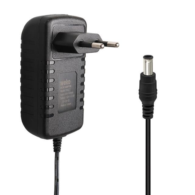 Weko 12 Volt - 2.5 Amper 5.5*2.5 Uçlu Yerli Üretim Plastik Kasa Priz Tipi Adaptör