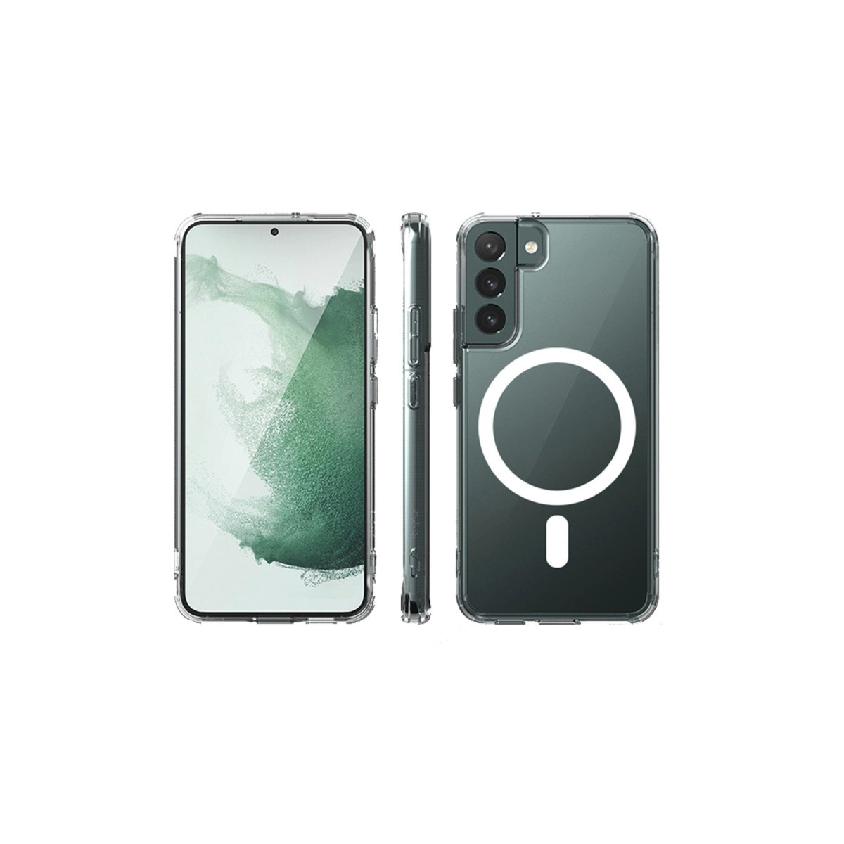 Samsung Galaxy S22 Plus Kılıf Magneticsafe Şeffaf Silikon - Şeffaf