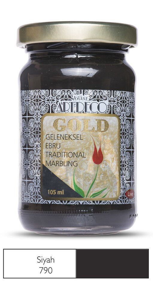 Gold Geleneksel Ebru Boyası 105ml - 790 Siyah