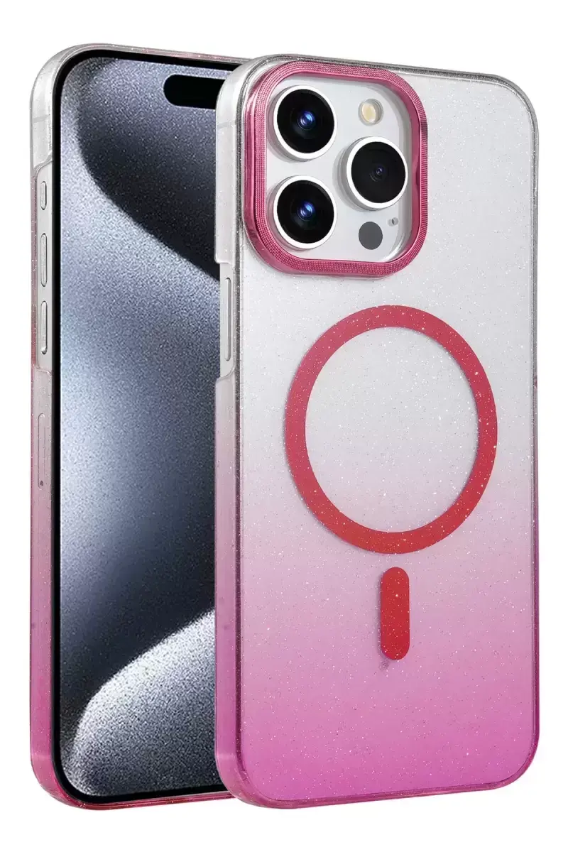 Newface Apple İphone 14 Pro Max Glossy Magsafe Kapak - Pembe