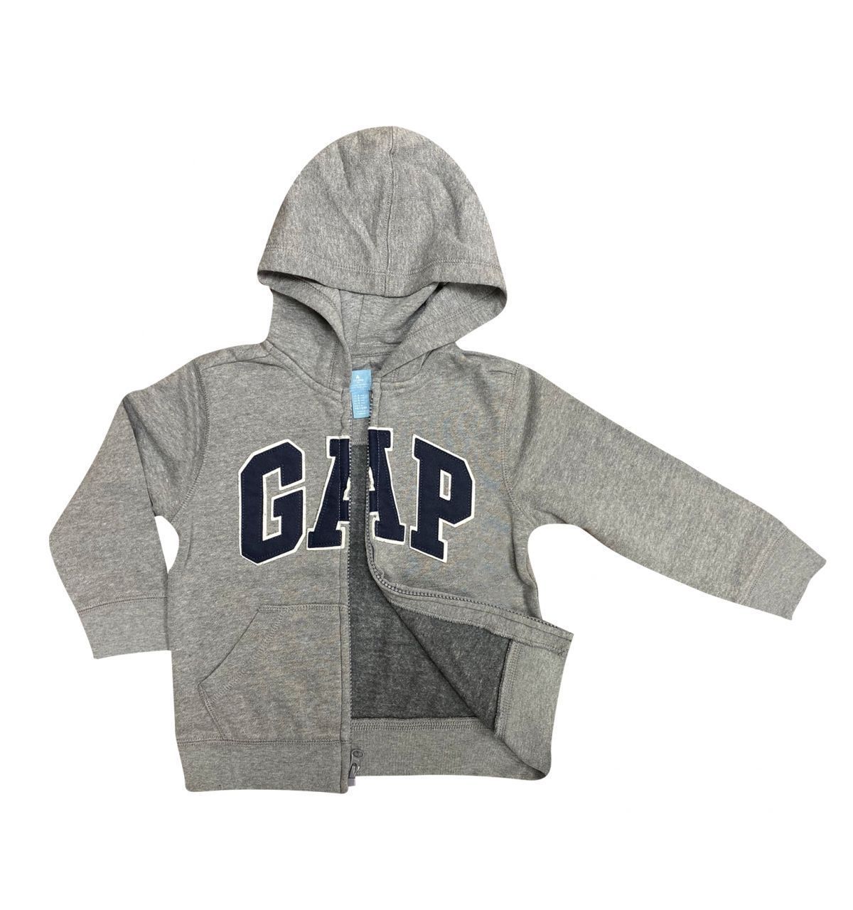 Gap Logo Kapüşonlu Fermuarlı Sweatshirt 4 Yaş - Gri