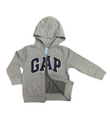 Gap Logo Kapüşonlu Fermuarlı Sweatshirt 4 Yaş - Gri