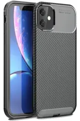 Newface İphone 11 Kılıf Auto Focus Karbon Kapak - Siyah