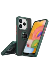 Newface Xiaomi Redmi Note 14 4g Montreal Yüzüklü Silikon Kapak - Yeşil