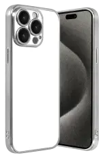 Newface Apple İphone 15 Pro Max Razer Lensli Silikon - Gümüş
