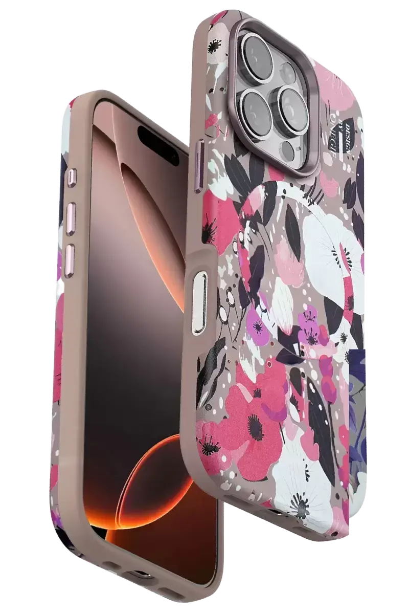 Onegif Apple İphone 16 Pro Max Flower Series Magsafe Kapak - Pembe