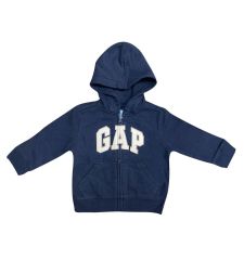 Gap Logo Kapüşonlu Fermuarlı Sweatshirt 3 Yaş - Lacivert Beyaz